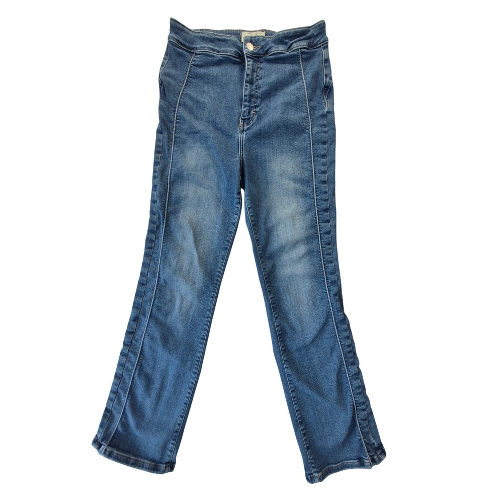We The Free People Thirty-One High Rise Seamed Skinny Jeans Blue Denim 31
